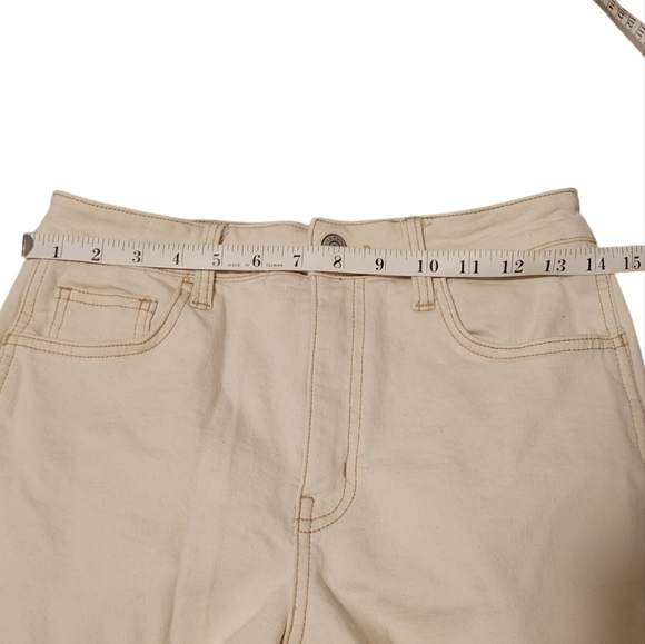 Flying Monkey Ecru - 90's Super High Rise Slim Wide Cargo Jeans F5451ECR Size 28 - Picture 5 of 11